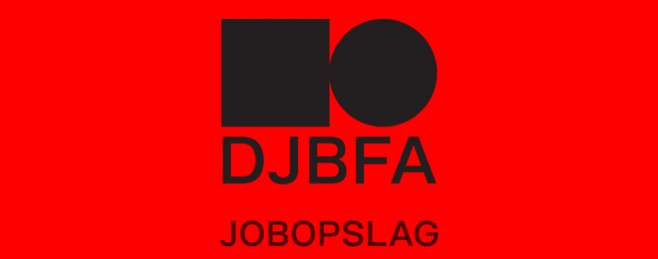 Djbfa-logo på rød baggrund, der repræsenterer musikbranchens administrator for foreninger.
