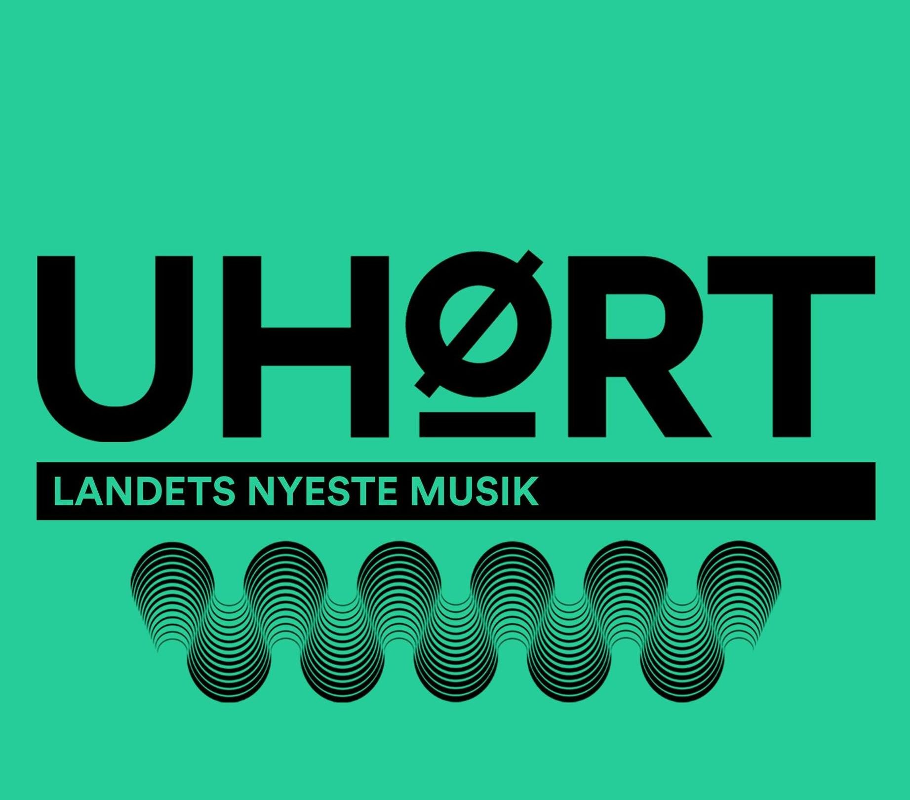 Logoet for Uhørt Festival, med nøgleordene "Uhørt Festival" og "nyste musick".