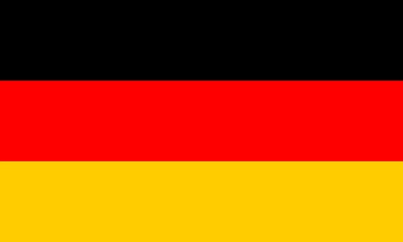 Tysklands flag, DIY Berlin, er vist på en sort baggrund.