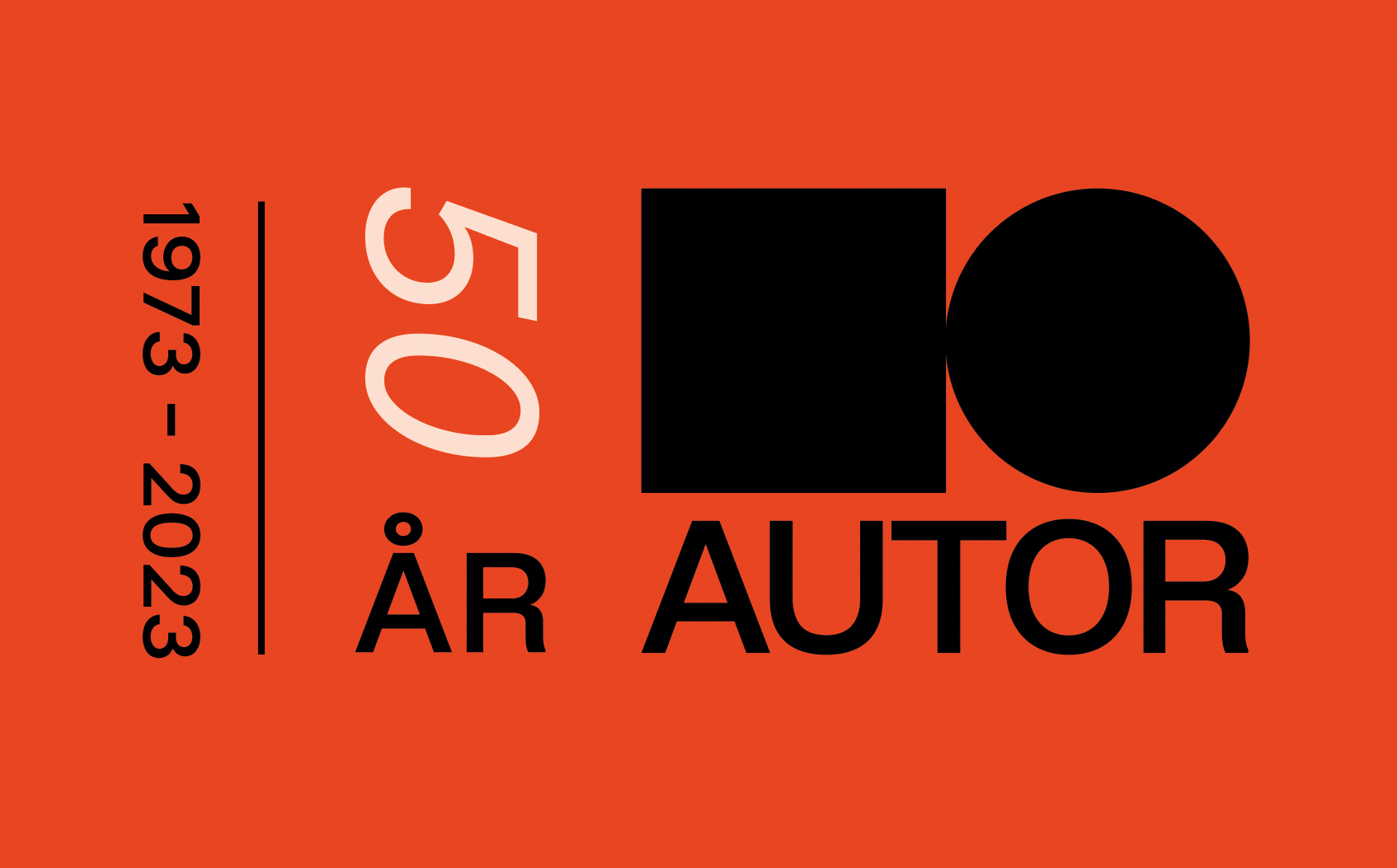 Et logo med ordene 'ar author' på orange baggrund.