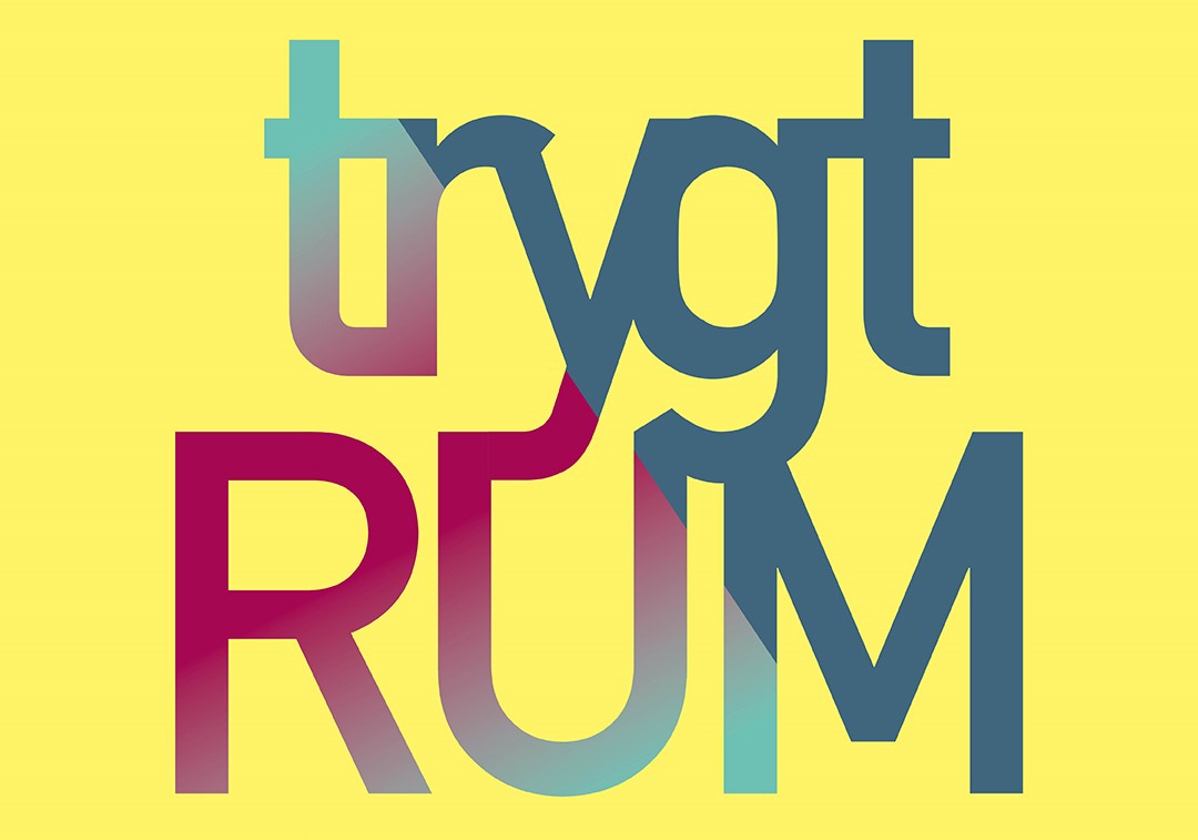 Tygt rom logo på gul baggrund. Trygt Rum